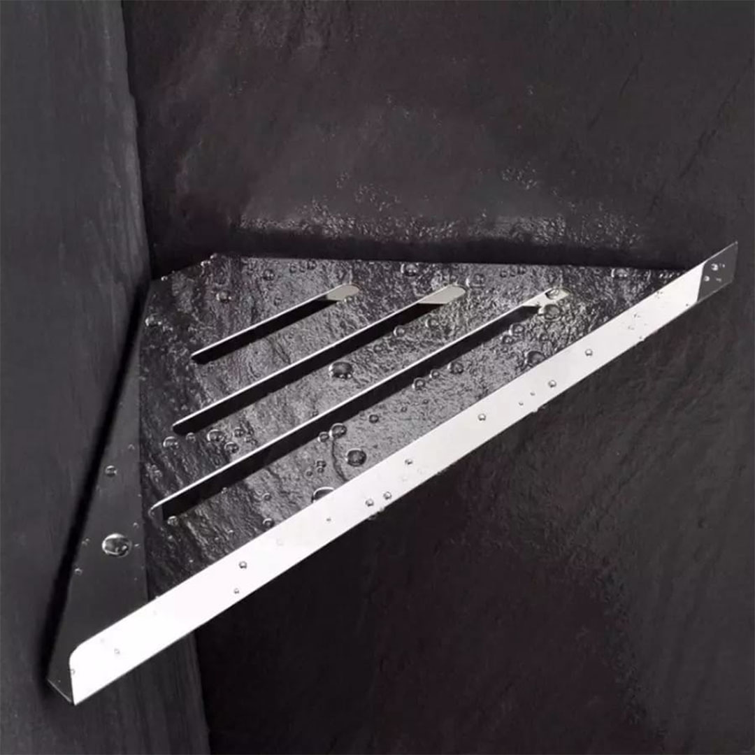 ركن ستانلس ستيل لإكسسوارات الحمام - فضي