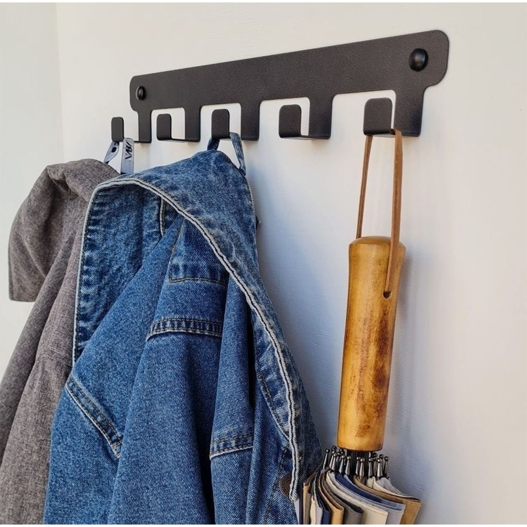 شماعة 5 علاقة ستانلس ستيل - أسود