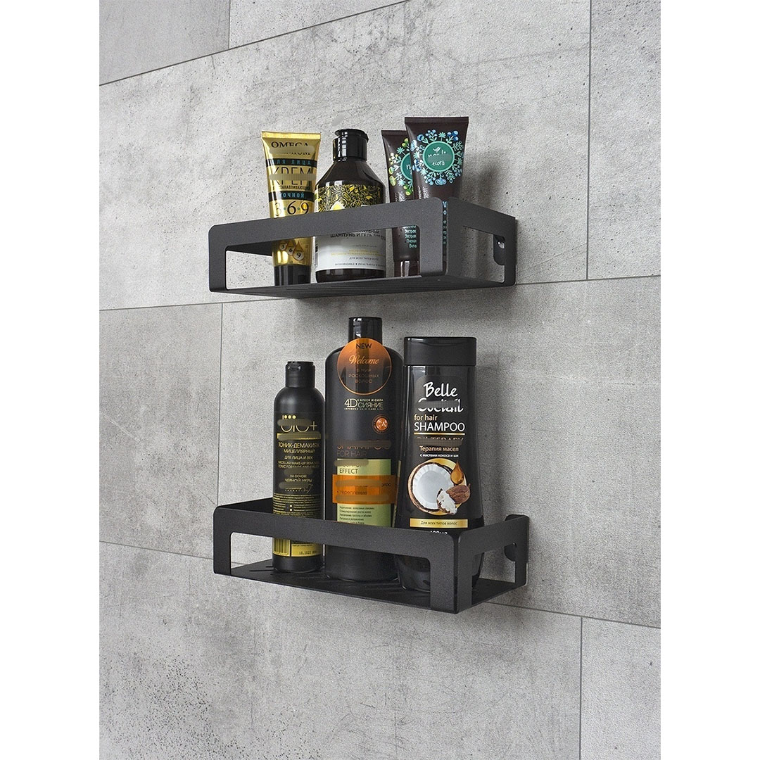 منظم شاور 2 قطعة ستانلس ستيل - اسود