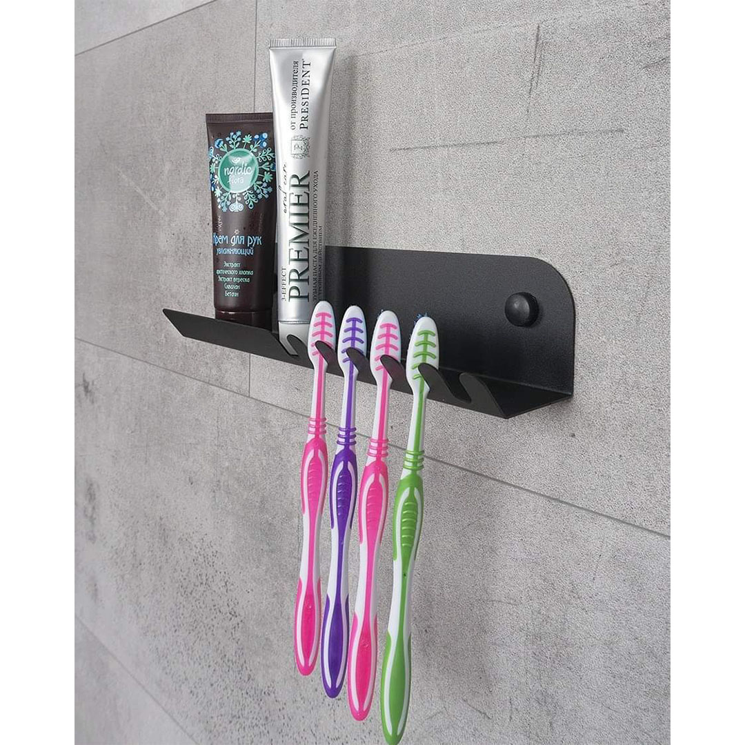 رف منظم متعدد الاستخدام للحمام - اسود