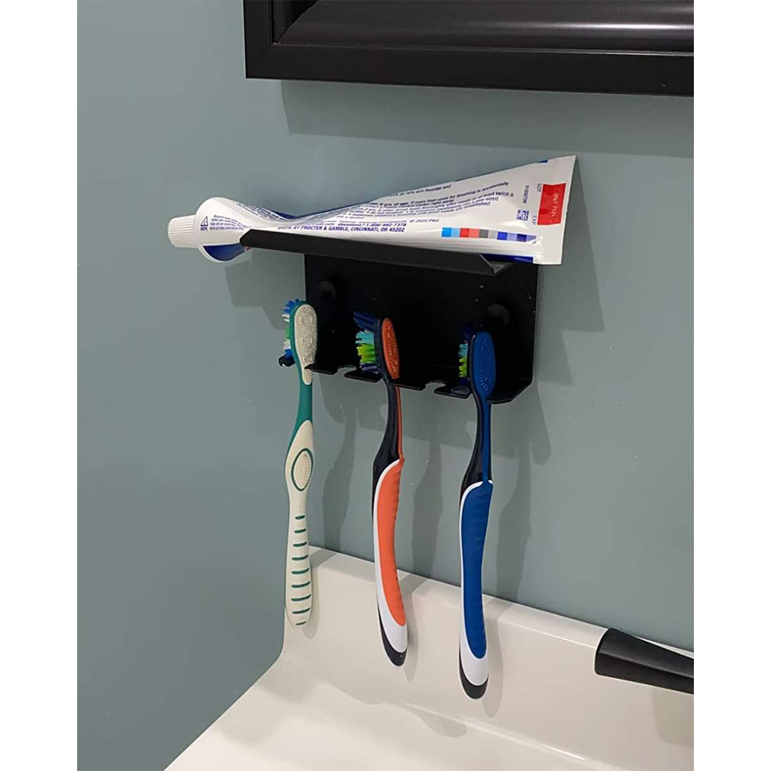 منظم فرش بالرف ستانلس ستيل - 16 سم - أسود