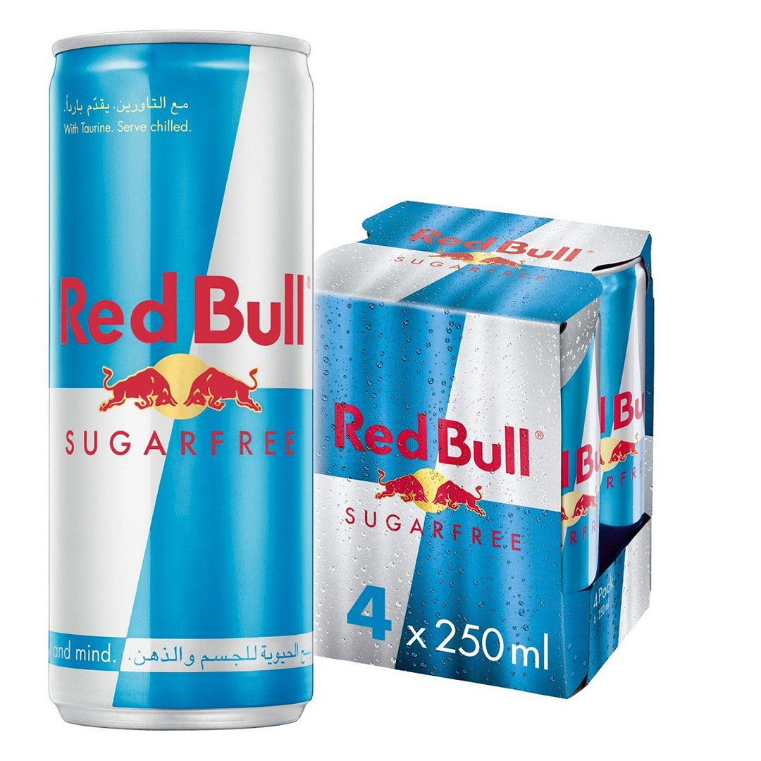 ريد بول مشروب طاقة بدون سكر - 250 مل - 4 قطع