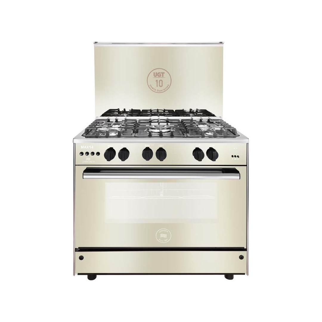 يونيون إير بوتاجاز غاز إشعال ذاتي كامل - 5 شعلات - مروحة نصف أمان رقمي - C69SS-GC-447-IFDSO-M14-AL