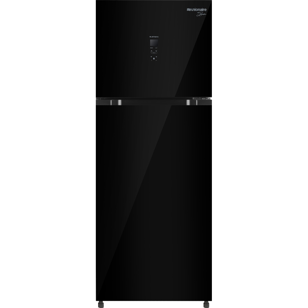 ثلاجة بفريزر علوي يونيون اير ماكس كول نوفروست - سعة 370 لتر - أسود - URN-440LBG1A-DTHRBSM