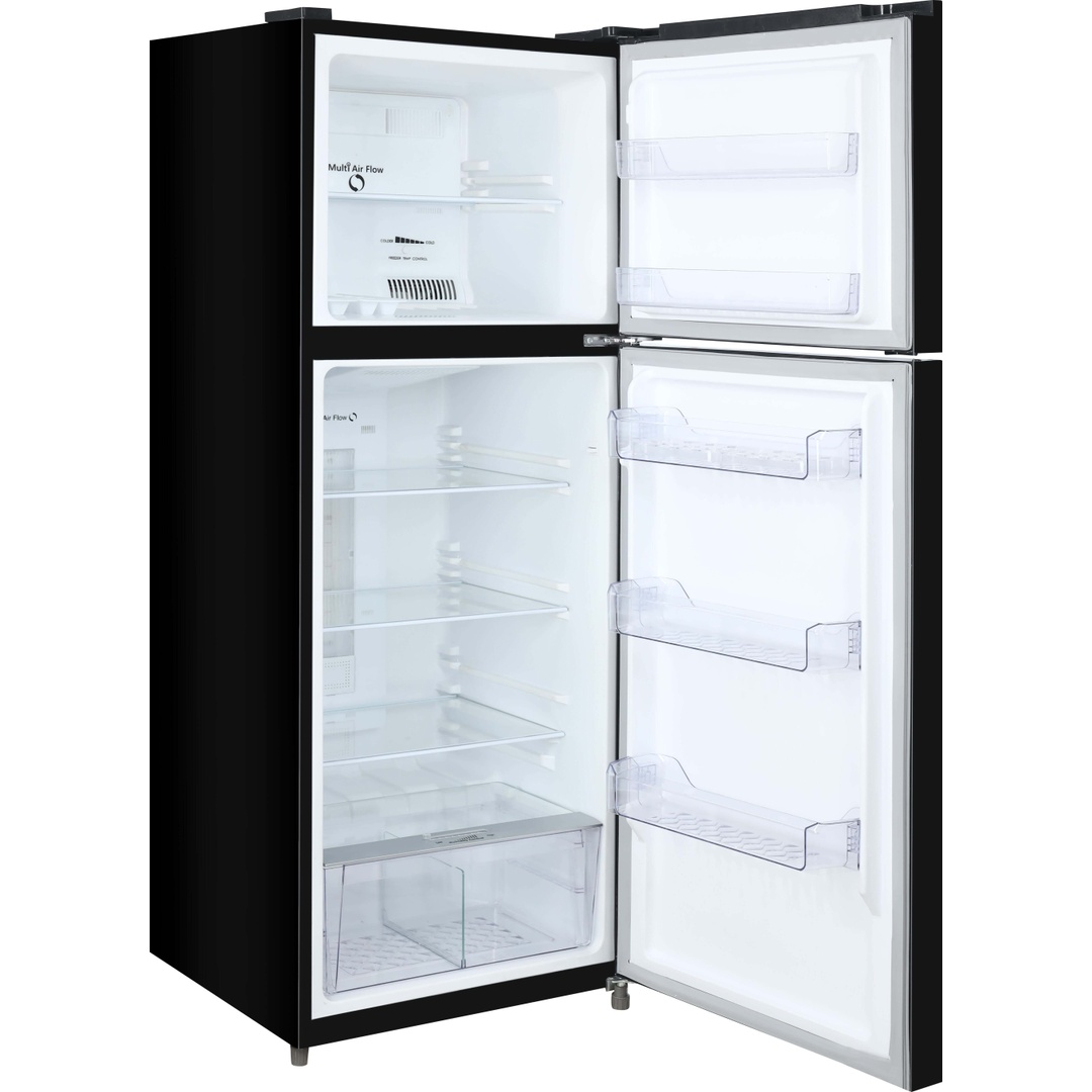 ثلاجة بفريزر علوي يونيون اير ماكس كول نوفروست - سعة 370 لتر - أسود - URN-440LBG1A-DTHRBSM