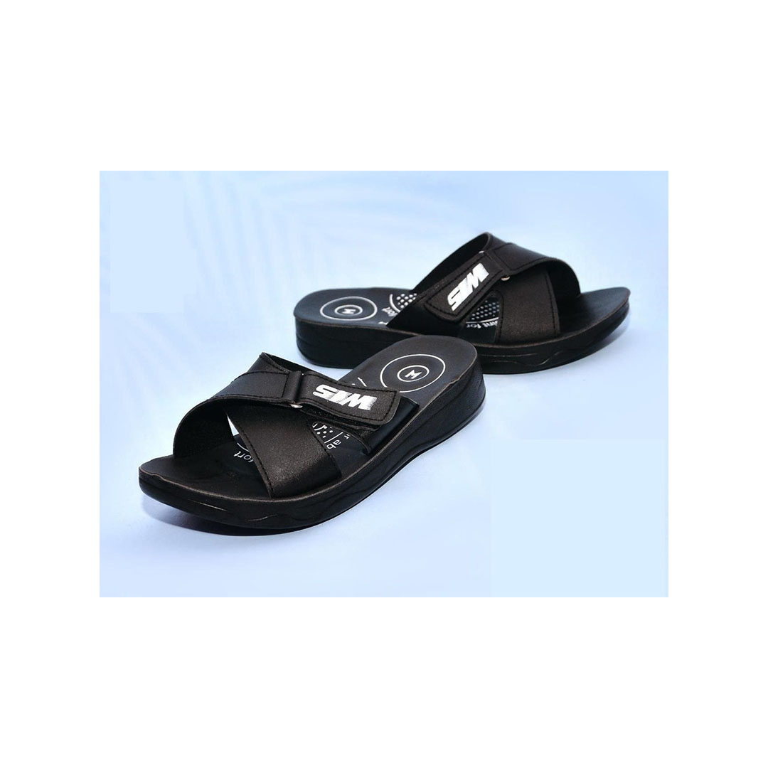 شبشب حريمى جلد كروس نعل طبى - أسود