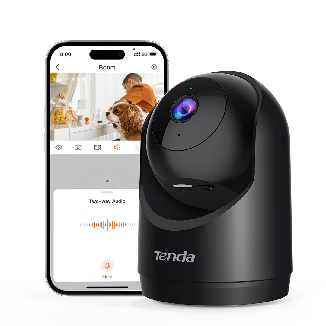 تيندا كاميرا مراقبة داخلية 2K CP3 V3.0 واي فاي 6 360 درجة مع صوت ثنائي - أسود