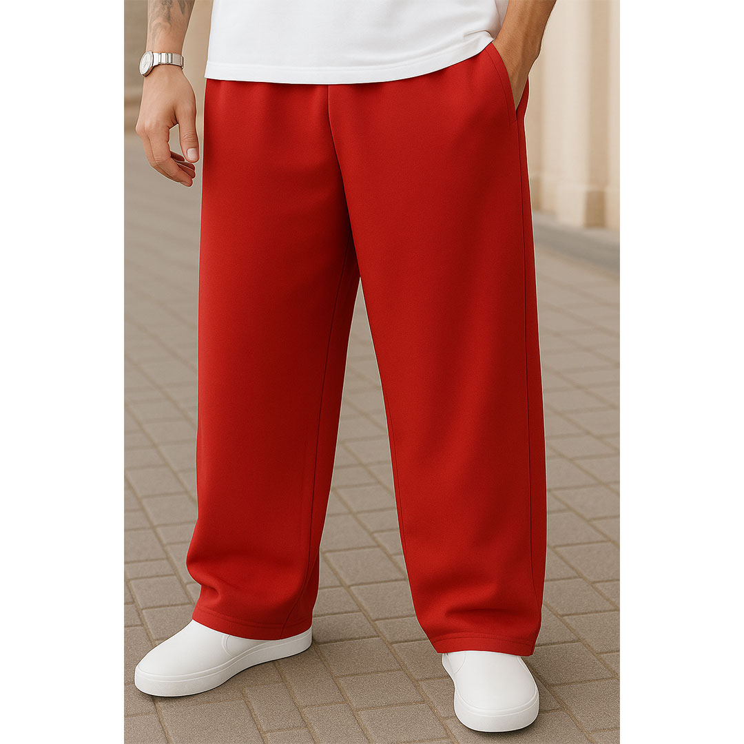 بنطلون قطن وايد ليج رجالي كاجوال