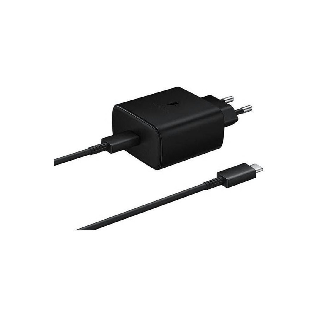سامسونج شاحن سفر Super Fast Charging مع كابل Type-C إلى Type-C بقدرة 45 واط - أسود