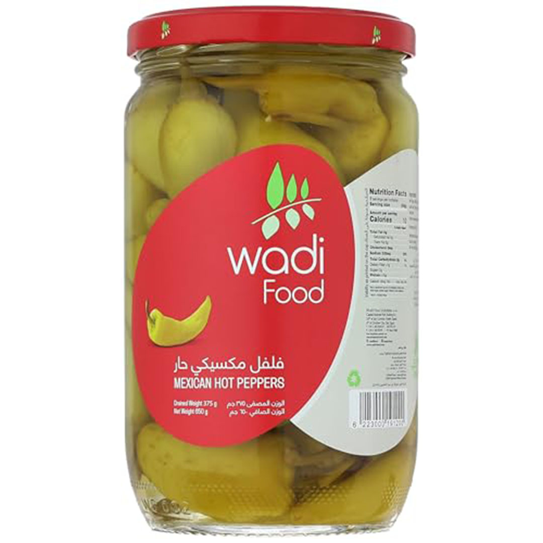 فلفل مكسيكي مخلل وادي فود برطمان - 650 جرام