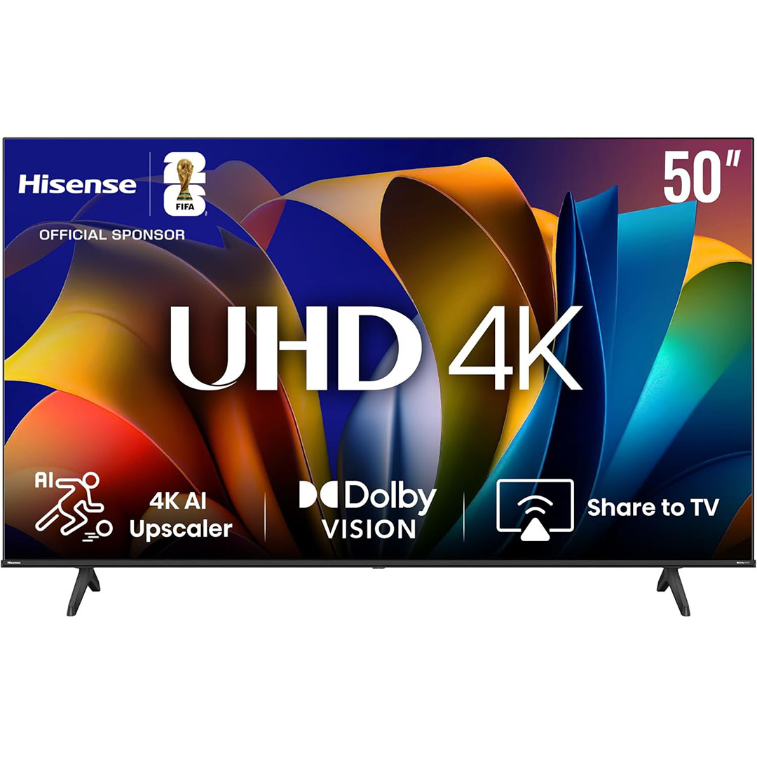 تلفزيون سمارت هايسينس 50 بوصة - 4K UHD - نظام تشغيل VIDAA - أسود - 50A6N
