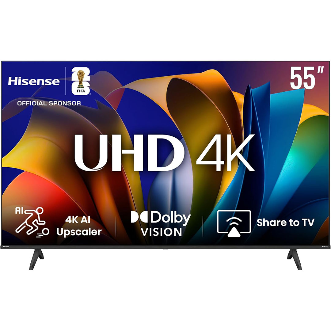 تلفزيون سمارت هايسينس 55 بوصة - 4K UHD - نظام تشغيل E6N-Dolby - أسود - 55A6N