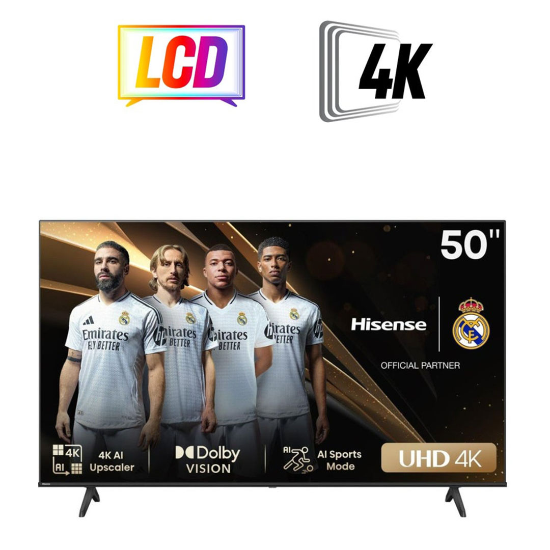 تلفزيون سمارت هايسينس 50 بوصة - 4K UHD - نظام تشغيل VIDAA - أسود - 50A6N