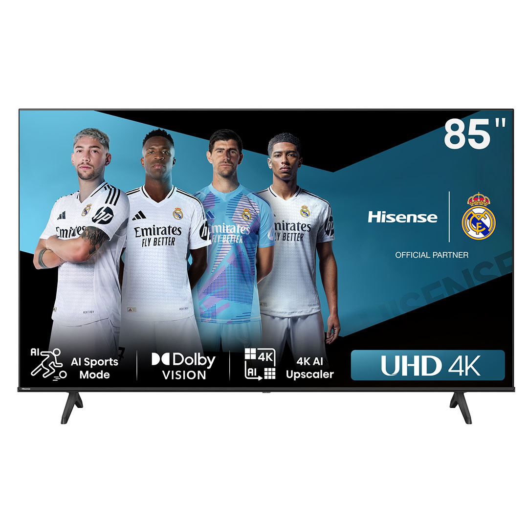 تلفزيون سمارت هايسينس 85 بوصة - 4K UHD - نظام تشغيل E6N-Dolby - أسود - 85A6N