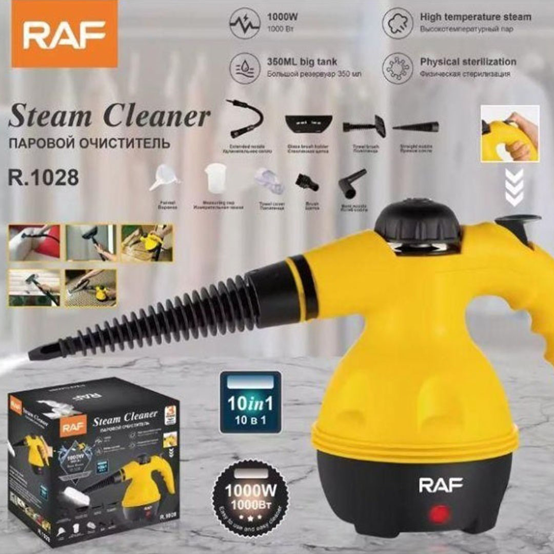 جهاز تنظيف بخار محمول من راف - 10 * 1 - 1000 وات - أصفر - R.1028