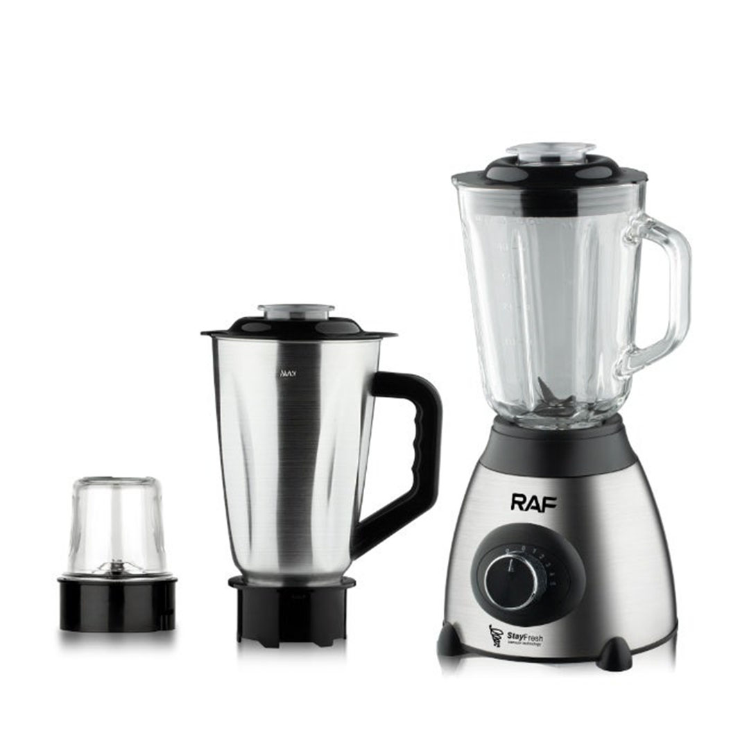 خلاط كهربائي من راف 3 * 1 - 1000 وات - أسود / فضي - R.2871