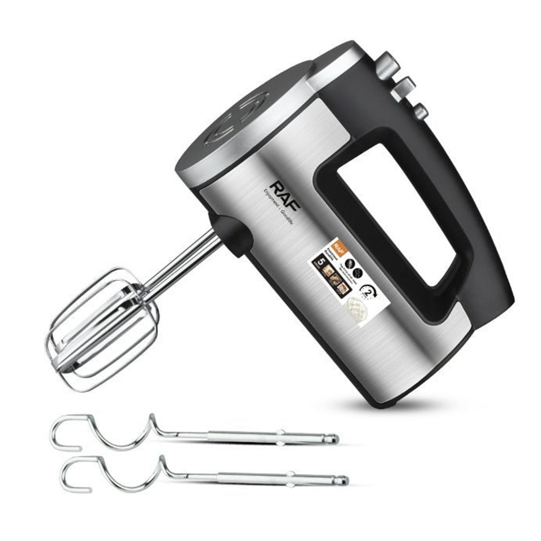 مضرب بيض كهربائي ستانلس ستيل من راف - 600 وات - أسود / فضي - R.5525