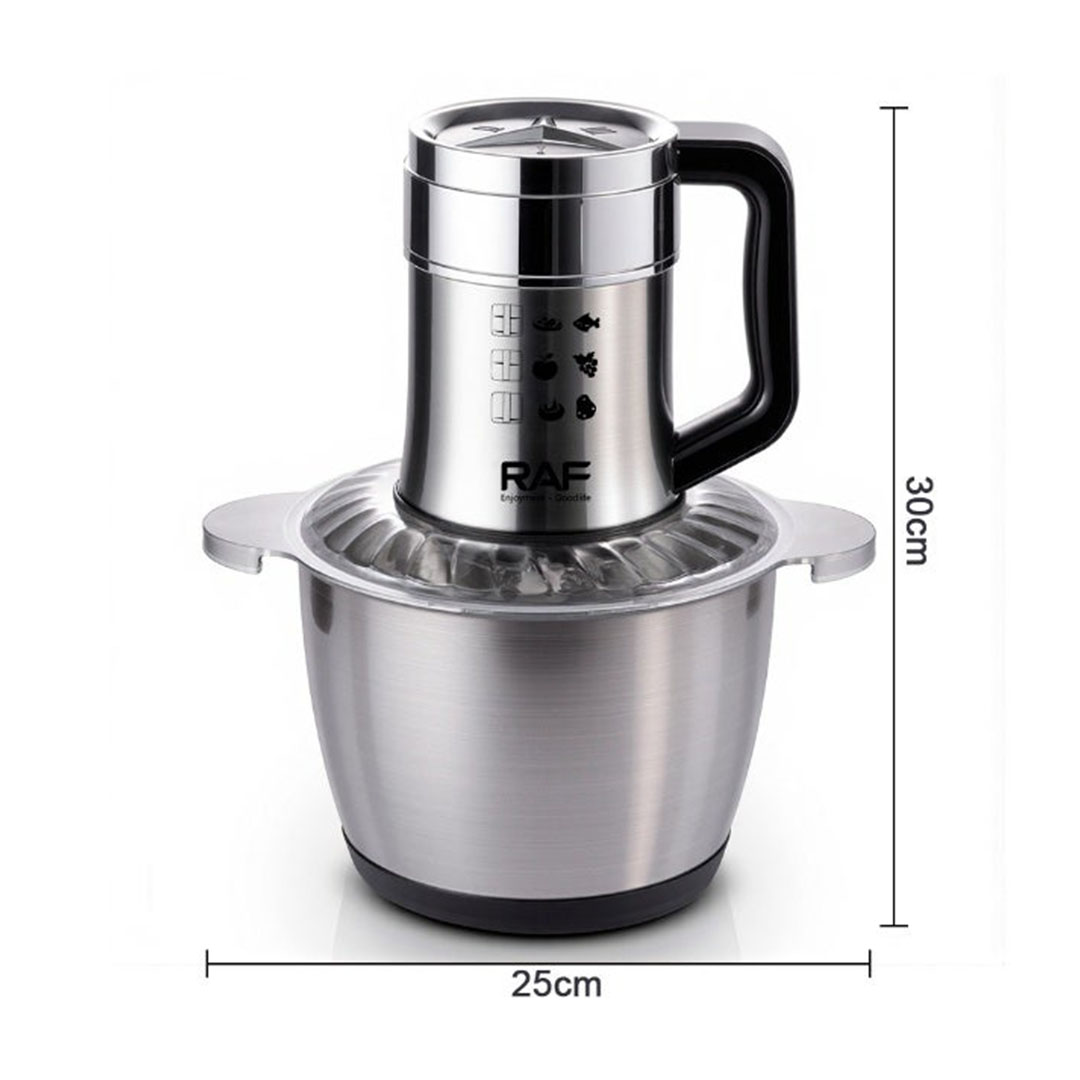 كبة كهربائية ستانلس ستيل من راف - 3 لتر - أسود/ فضي - R.7603