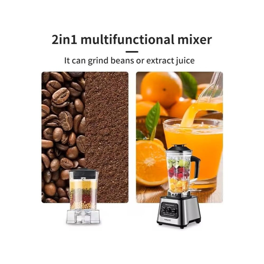 خلاط سوكاني SK-999N 9 سرعات - 6000 وات - 2.5 لتر - فضي