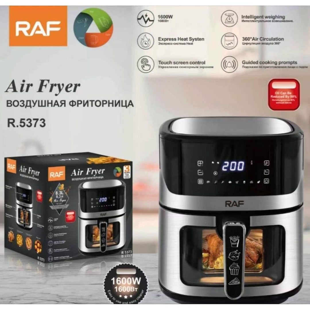 اير فراير من راف - 1600 وات - 8.3 لتر - أسود / فضي - R.5373