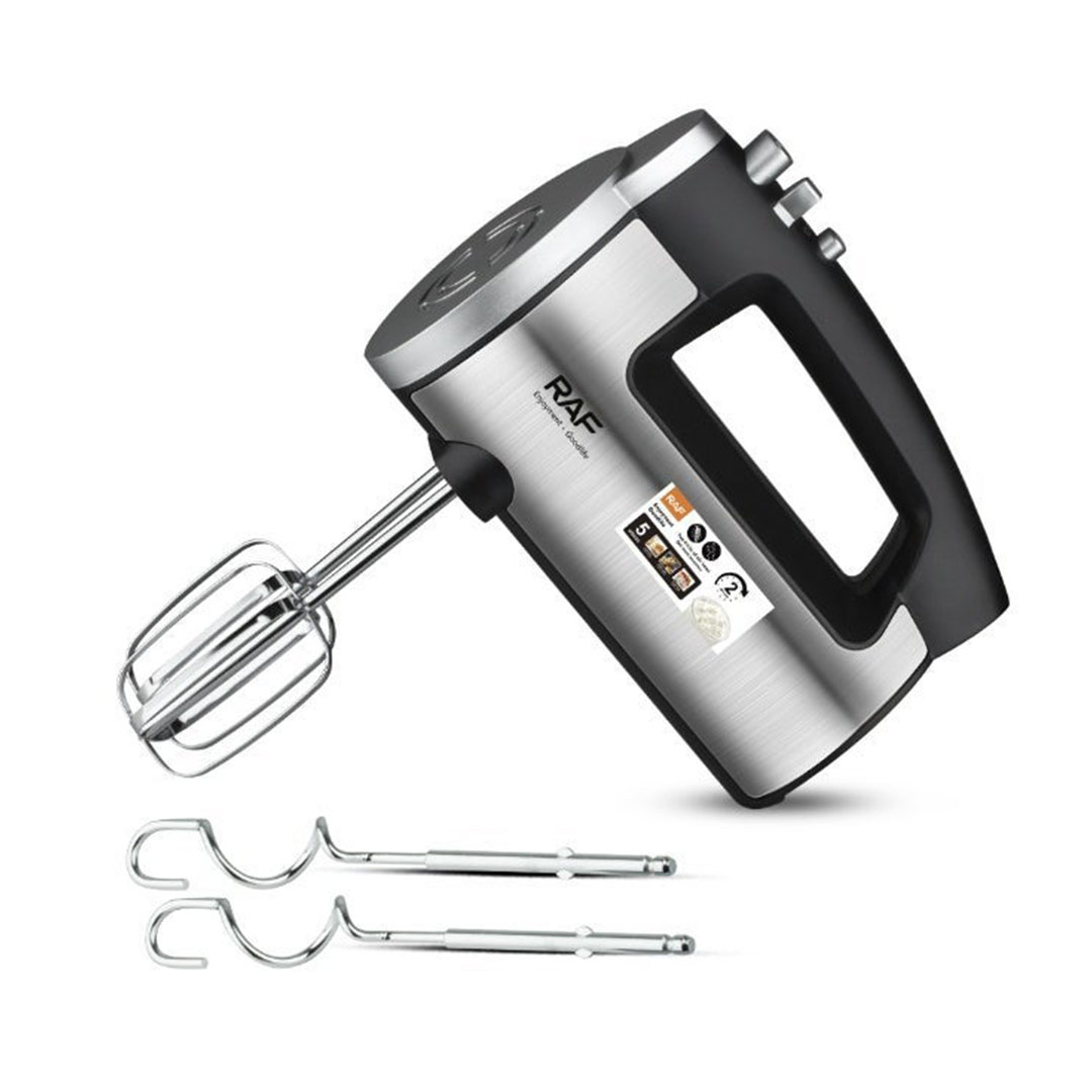 مضرب بيض كهربائي ستانلس ستيل من راف - 600 وات - أسود / فضي - R.5525