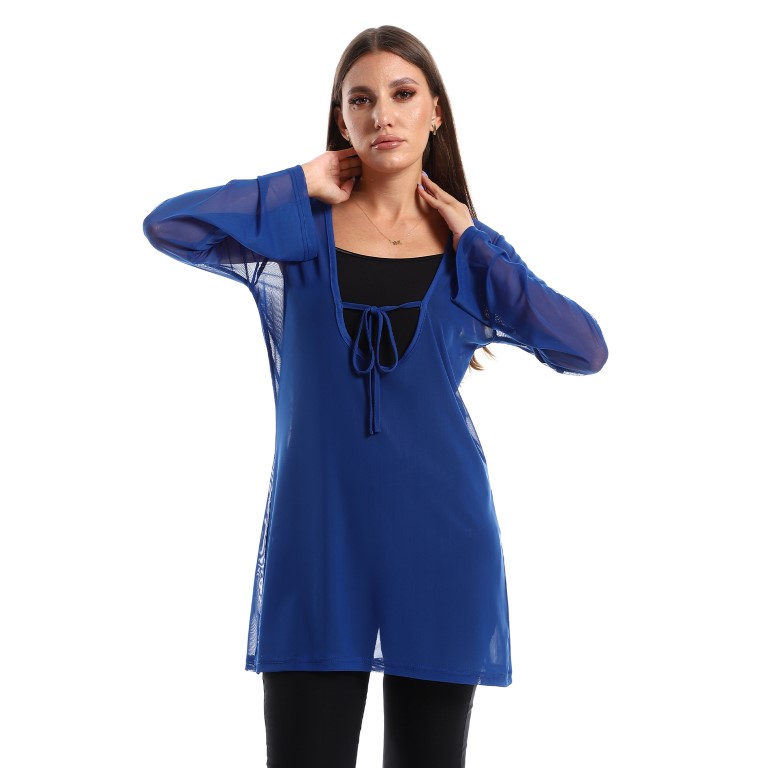 كاش مايوه شفاف عصري - أزرق