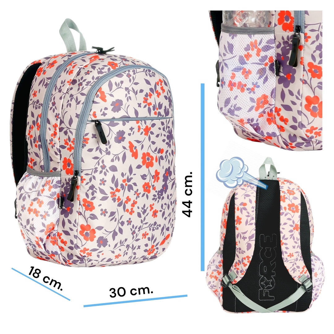 حقيبة الظهر اليومية للجنسين - ورد برتقالي