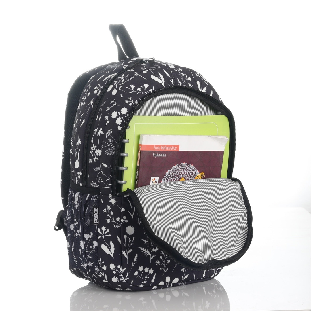 حقيبة الظهر اليومية للجنسين - اسود ورد