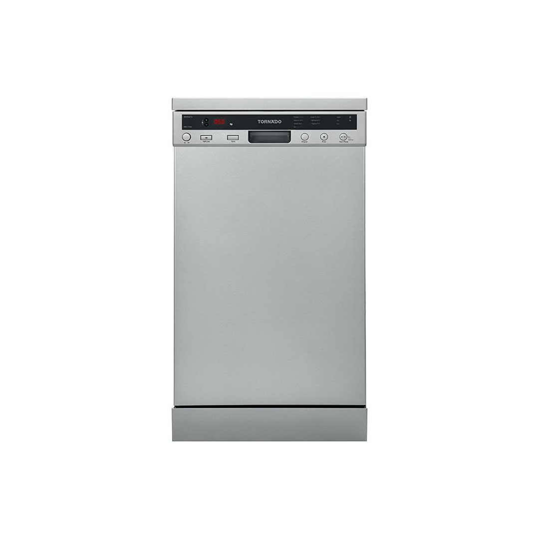 غسالة أطباق تورنيدو - 10 أفراد - 45 سم - شاشة رقمية - 7 برامج - سيلفر - DWS-B10DTT-S