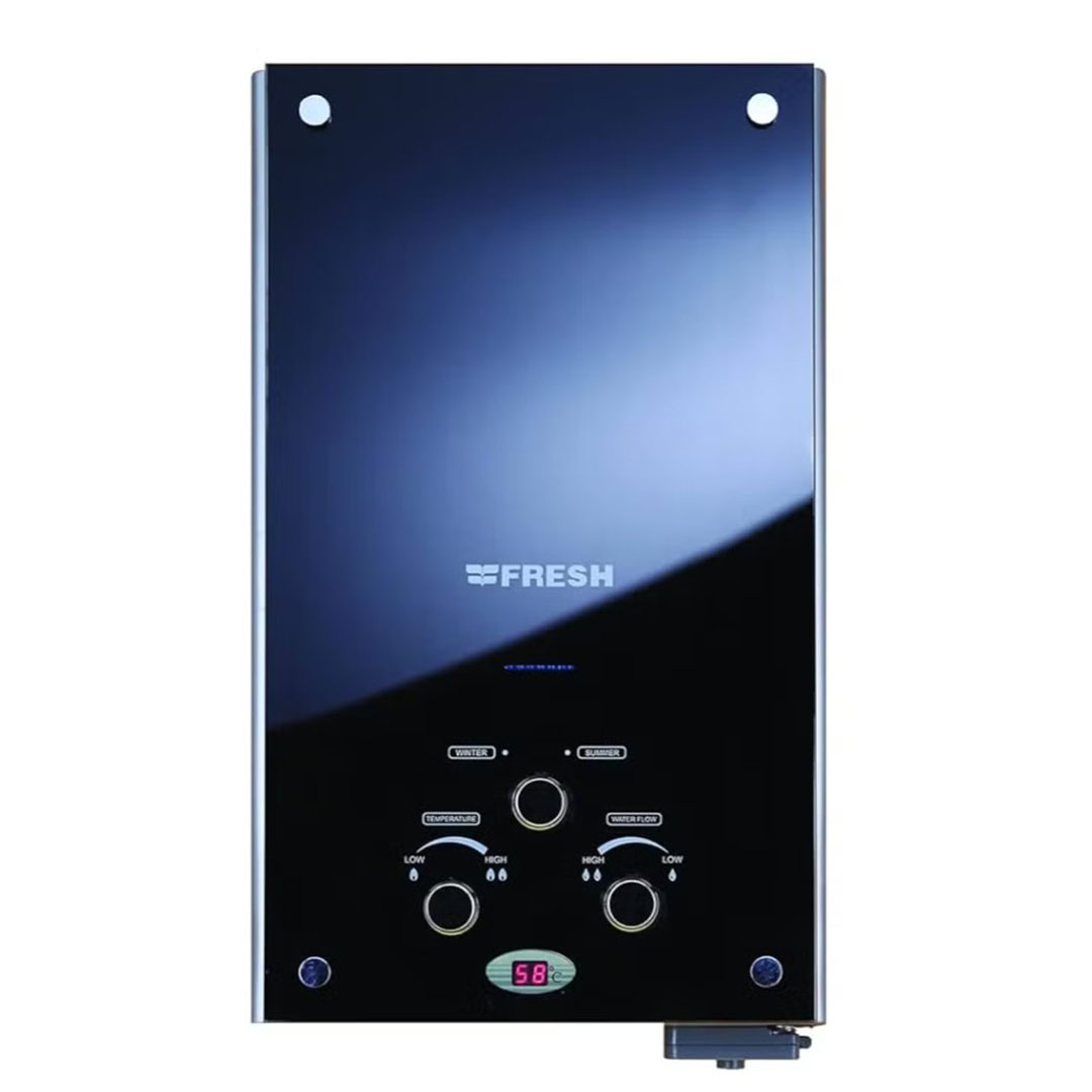 Crystal-6 - سخان مياه غاز طبيعي فريش - 6 لتر - أسود