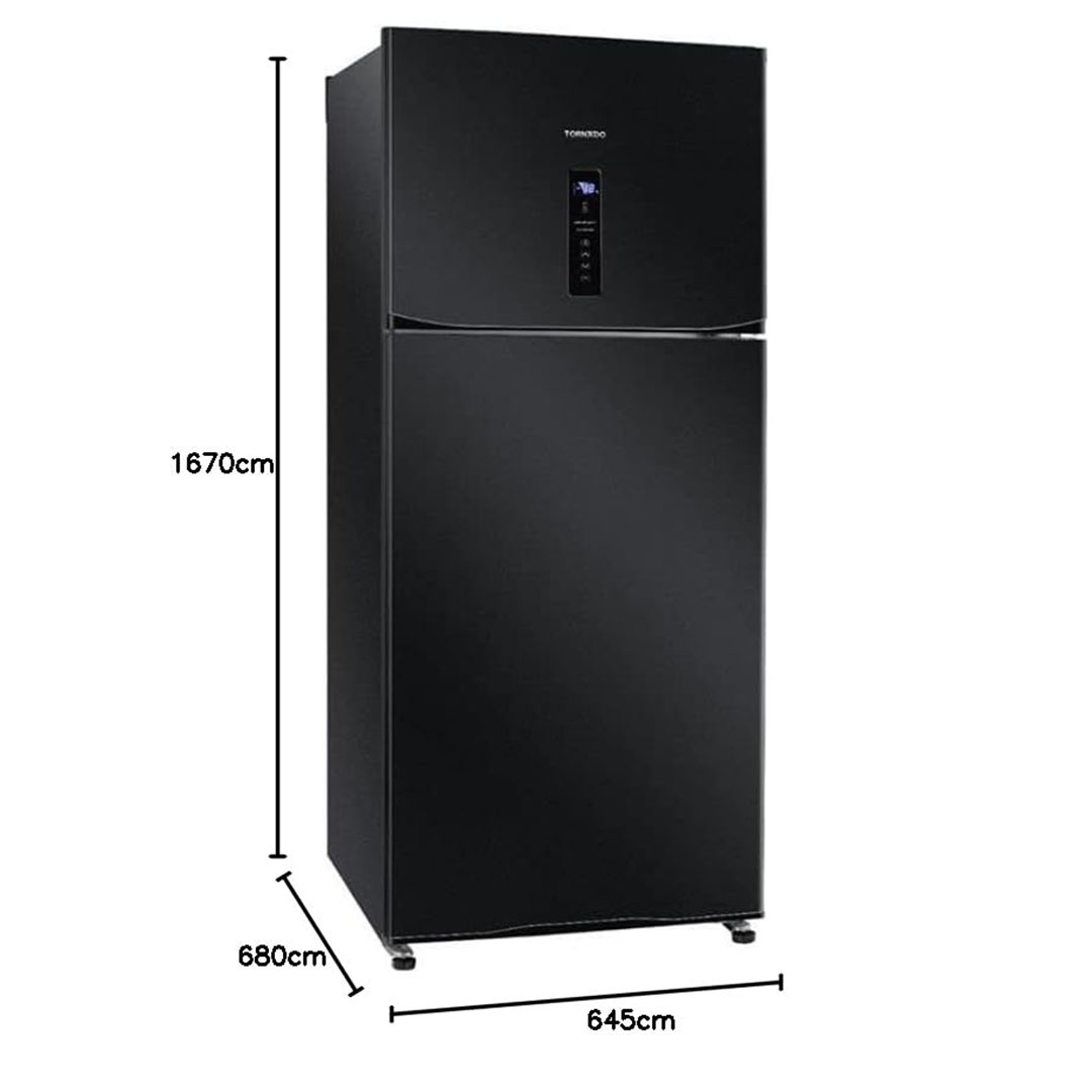 ثلاجة تورنيدو - ديجيتال - نو فروست - 386 لتر - أسود - RF-480AT-BK