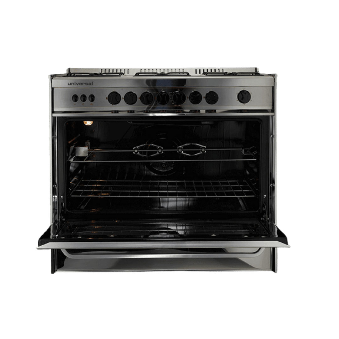 8905U - بوتاجاز غاز توربو يونيفرسال - 5 شعلة - 90 سم - ستانلس ستيل