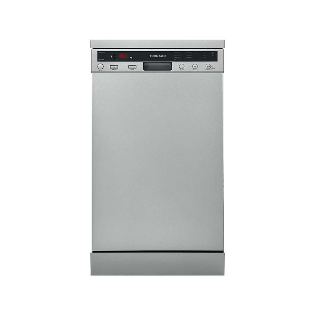 غسالة أطباق تورنيدو - 10 أفراد - 45 سم - شاشة رقمية - 7 برامج - سيلفر - DWS-B10DTT-S