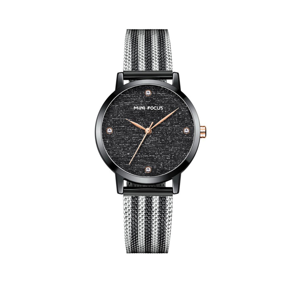 ساعة حريمي كوارتز - فضي/أسود - MF0329L