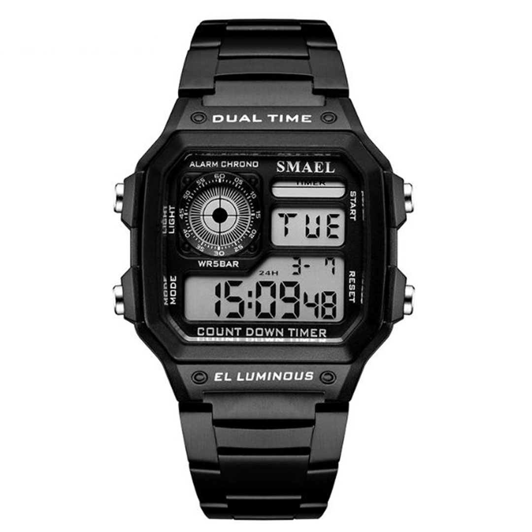 Smael ساعة رياضية للرجال - أسود