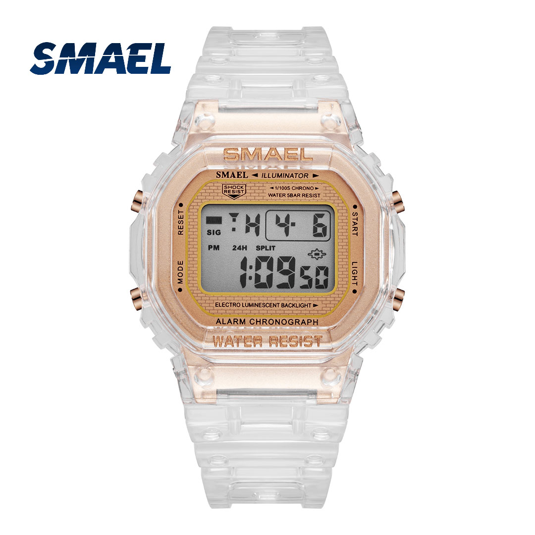 ساعة سمايل للجنسين مستطيل رياضية ضد الماء - 38ملم