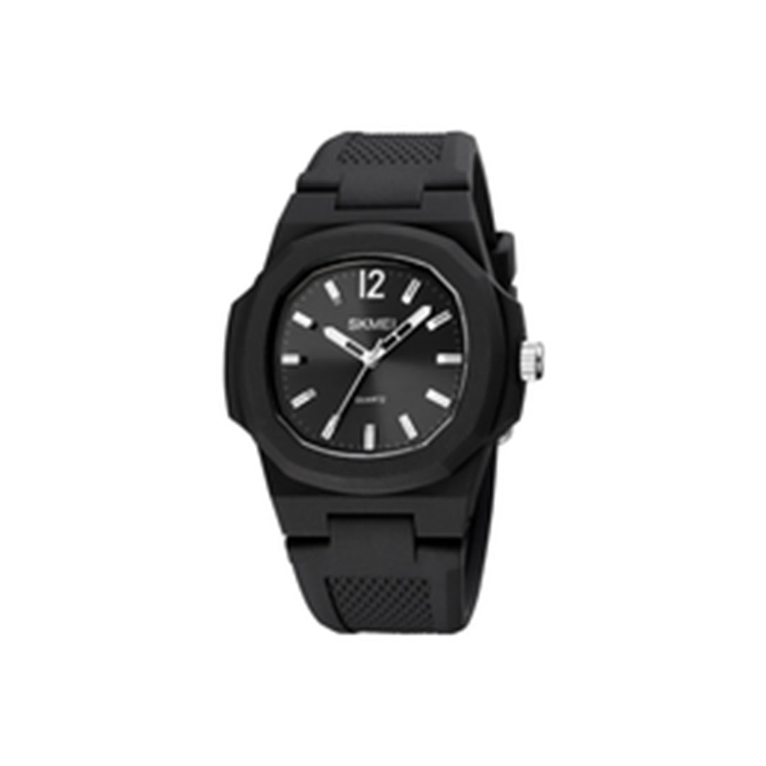 ساعة أنالوج سكمي للجنسين - أسود