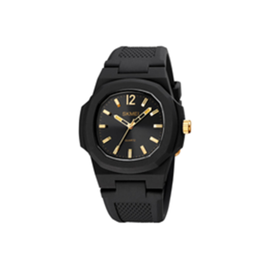 ساعة أنالوج سكمي للجنسين - ذهبي