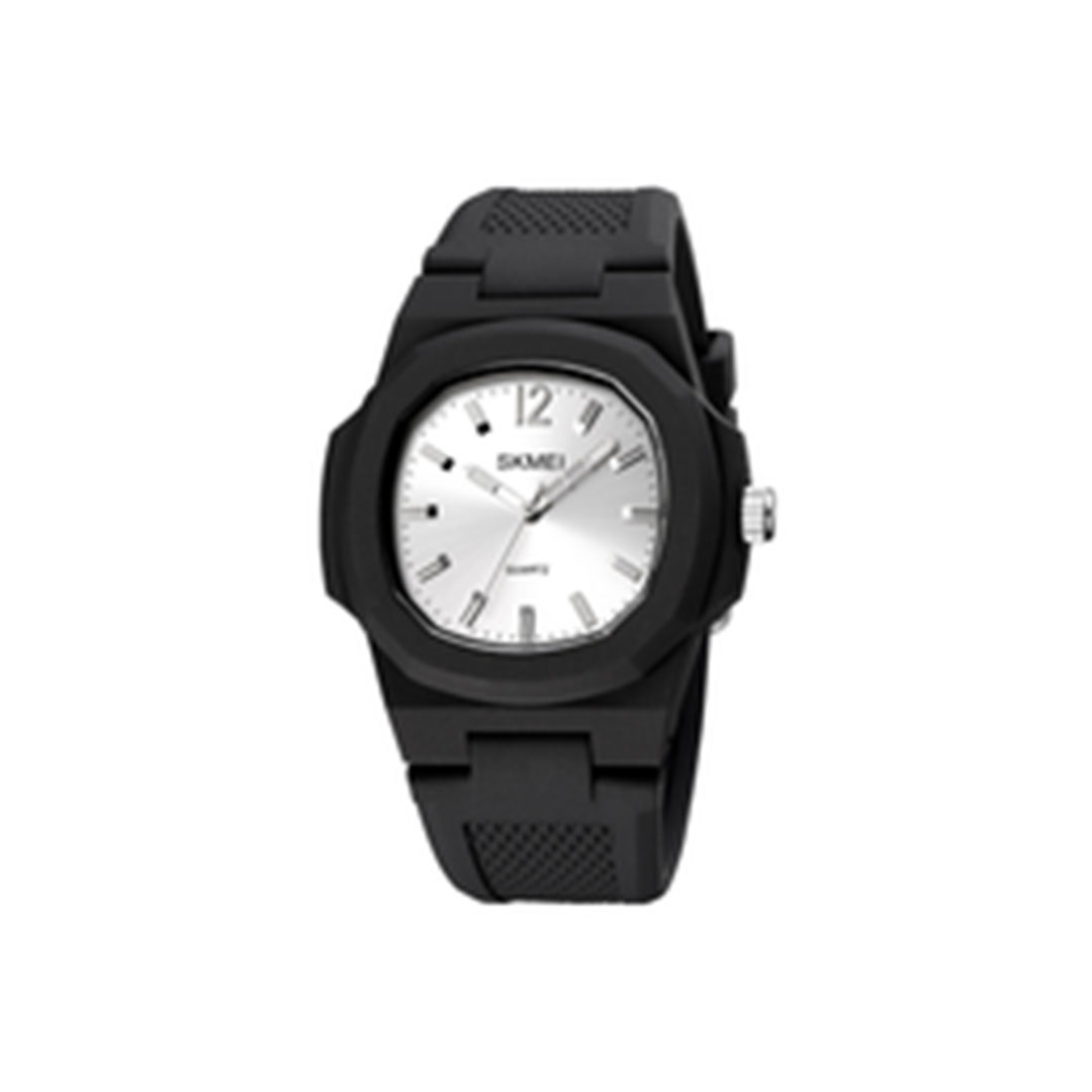 ساعة أنالوج سكمي للجنسين - أبيض