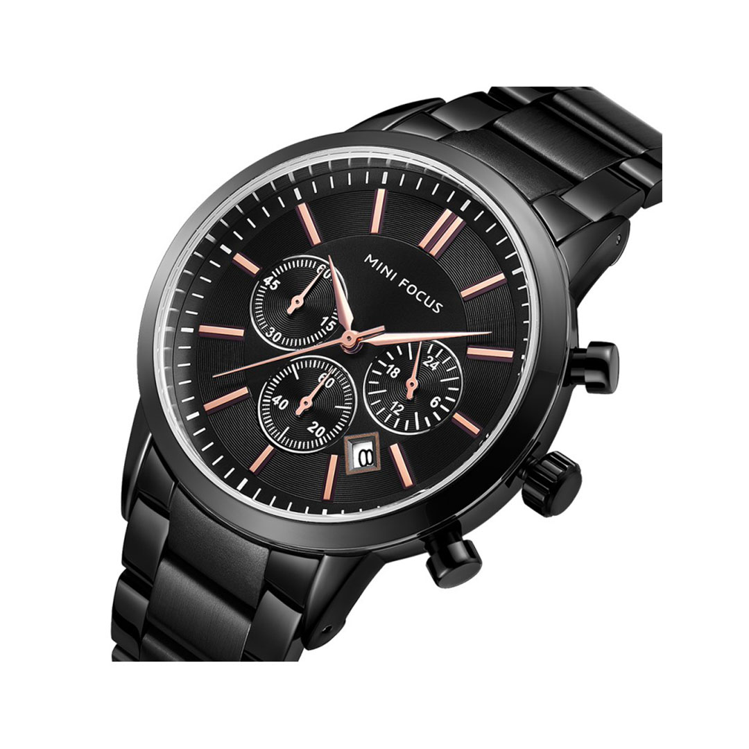 ساعة كاجوال رجالي أنالوج معدني - أسود - MF0188G