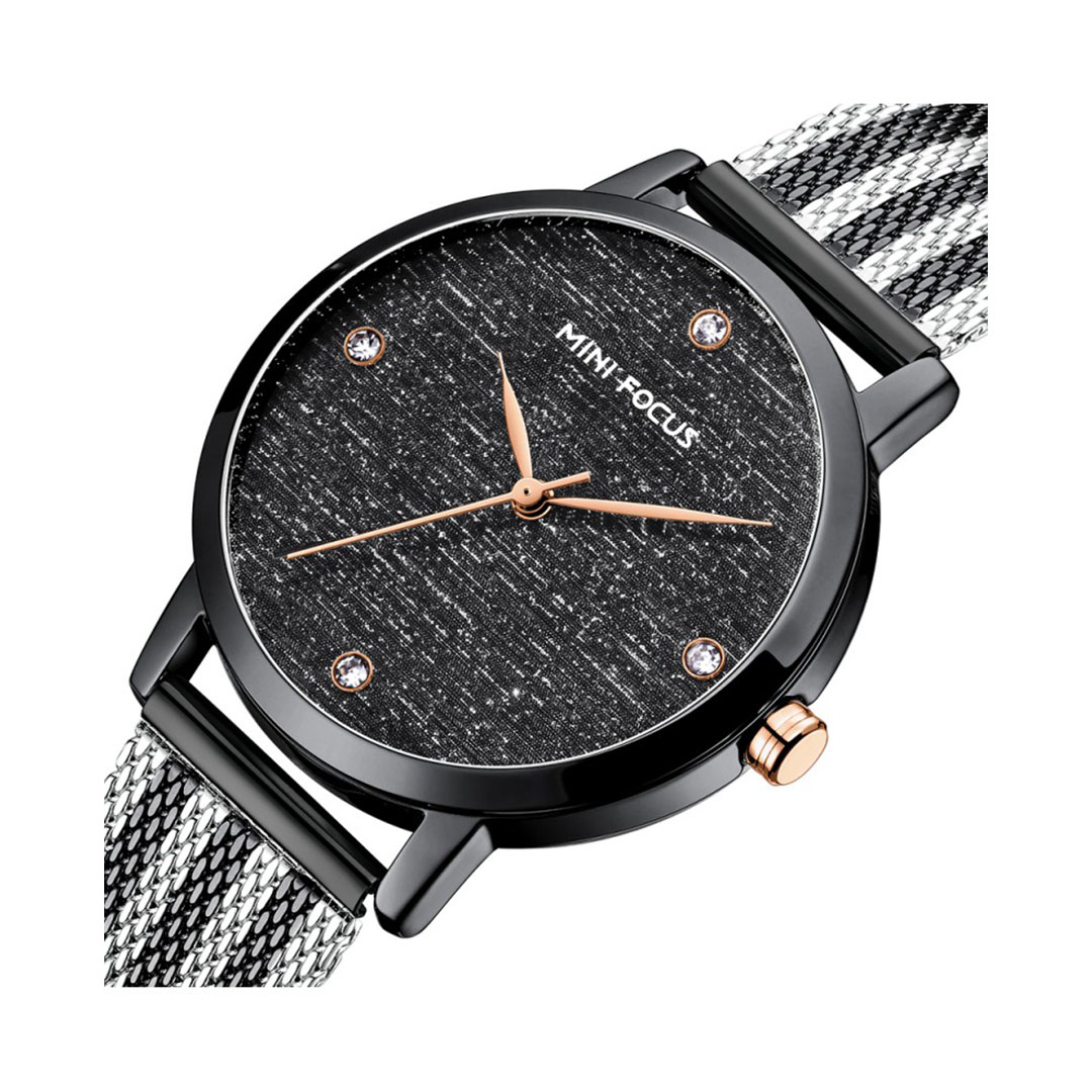 ساعة حريمي كوارتز - فضي/أسود - MF0329L