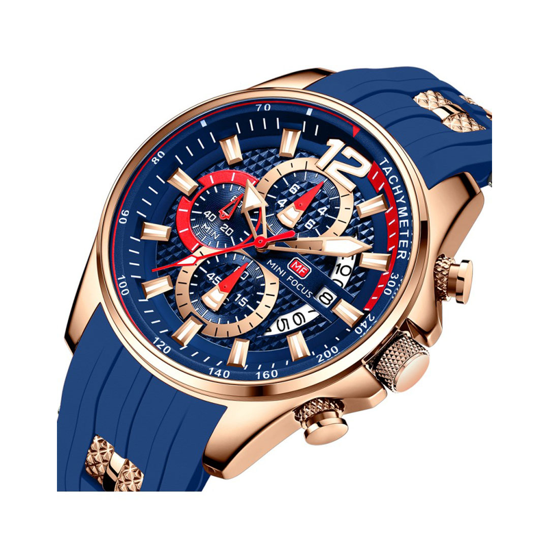 ساعة كوارتز فاخرة رجالي - أزرق - MF0350G