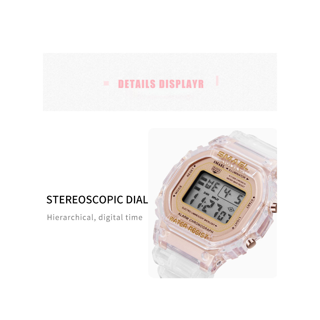 ساعة سمايل للجنسين مستطيل رياضية ضد الماء - 38ملم