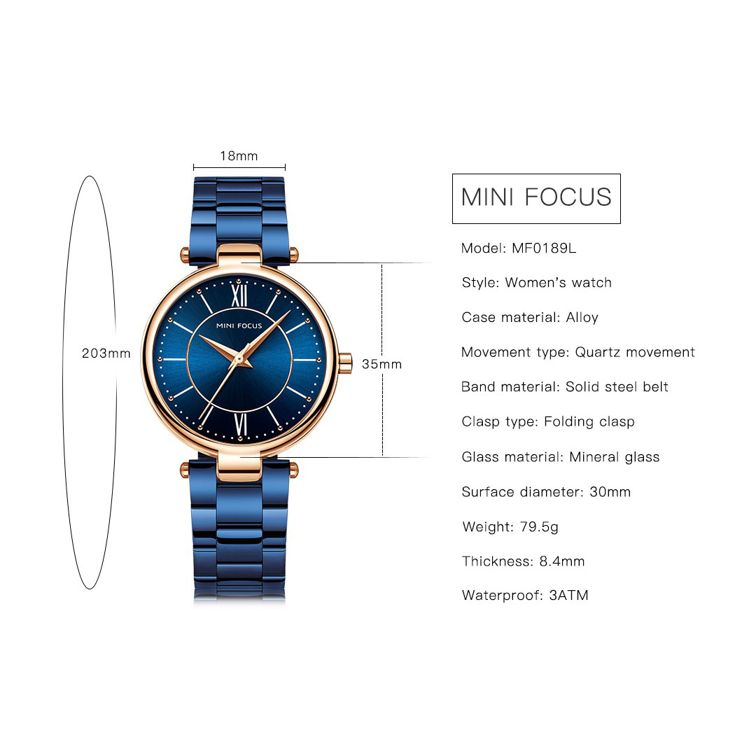 ساعة كاجوال أنالوج حريمي - أزرق - MF0189L