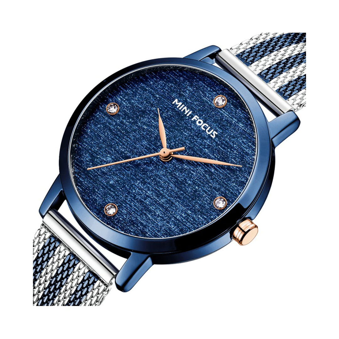 ساعة حريمي كوارتز - فضي/أزرق - MF0329L