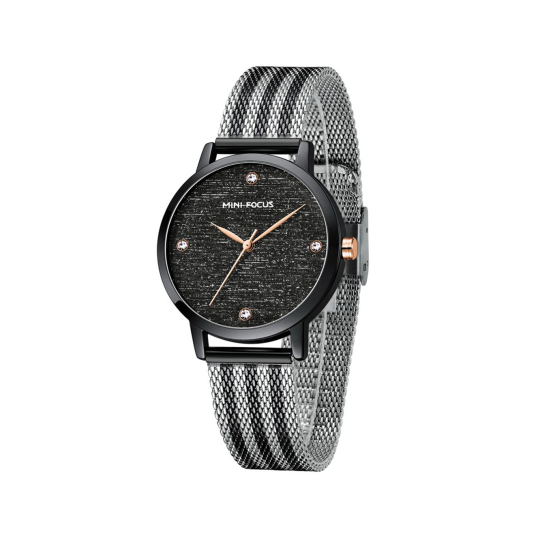 ساعة حريمي كوارتز - فضي/أسود - MF0329L