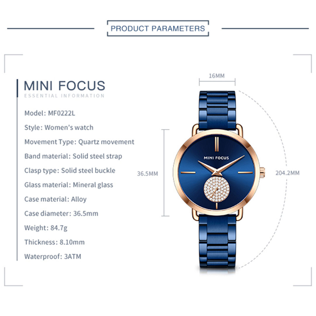 ساعة حريمي كوارتز - أزرق - MF0222L