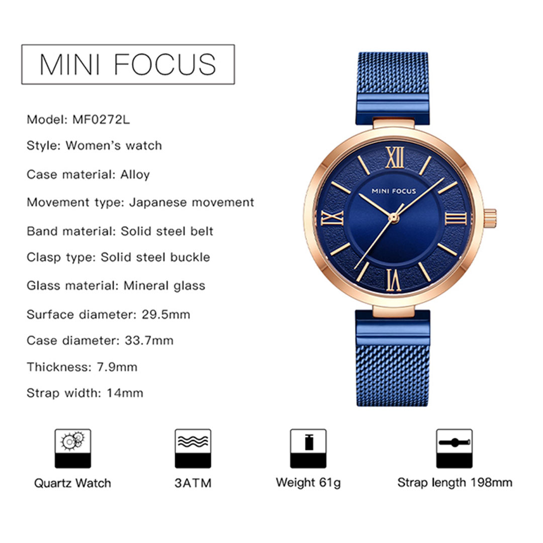 ساعة حريمي كوارتز - أزرق - MF0272L