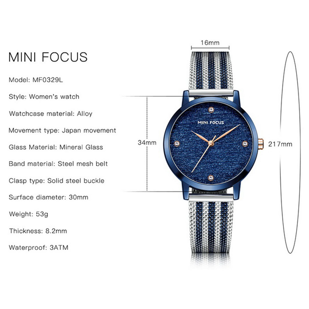 ساعة حريمي كوارتز - فضي/روز جولد - MF0329L