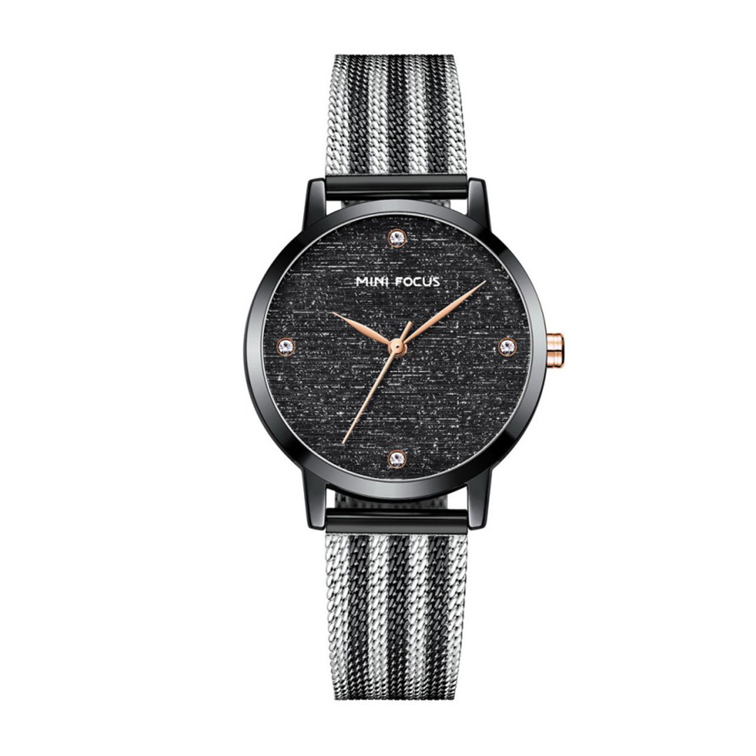 ساعة حريمي كوارتز - فضي/أسود - MF0329L